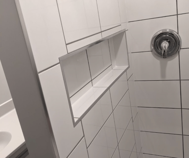 shower tile niche. work done by trusted reno